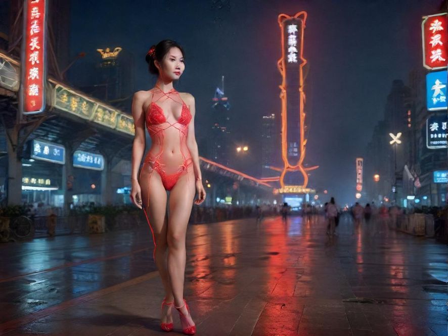 广州火车站附近的繁华夜景