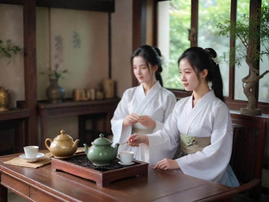 一家布置雅致的广州休闲茶馆内部