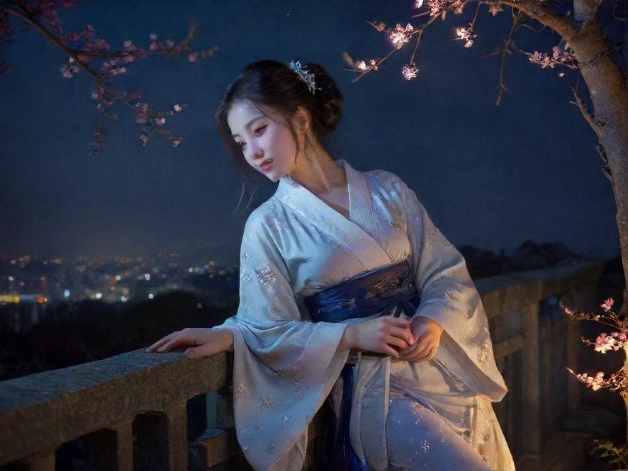 广州石牌村夜色街头热闹景象