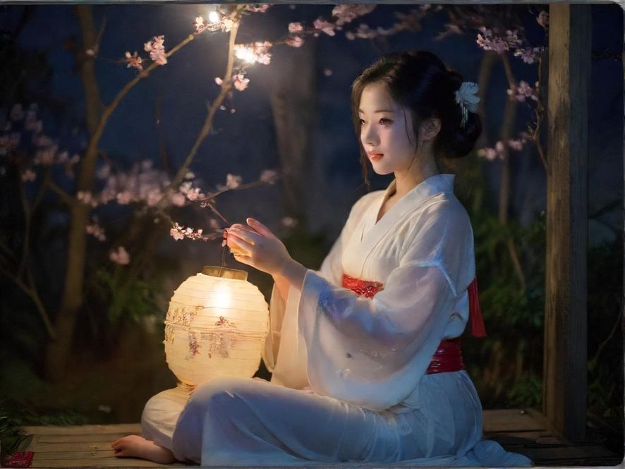 广州夜晚灯火辉煌的街景