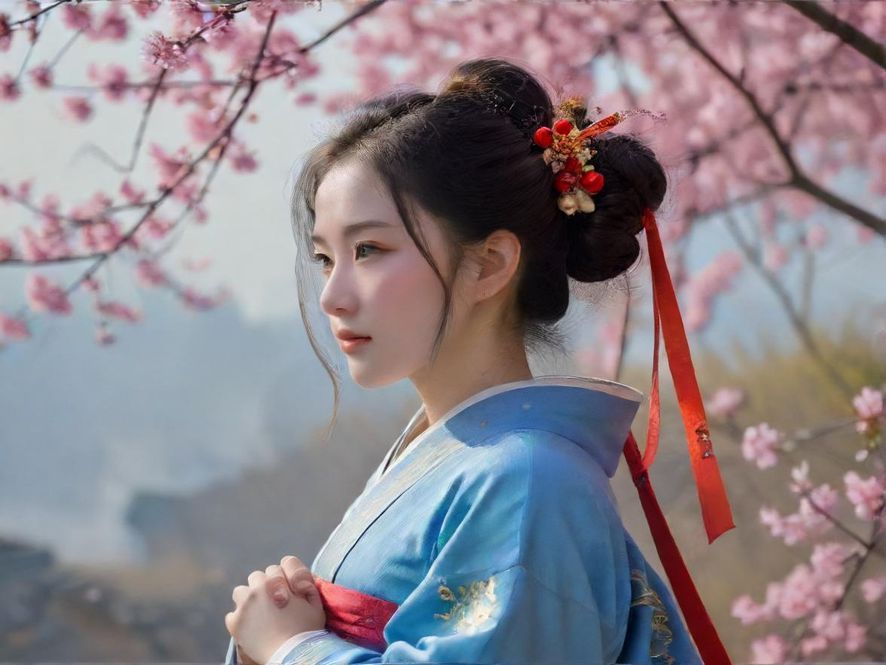 一位气质优雅的女性，在柔和的灯光下，侧面特写，展现出一种独特的魅力与宁静。