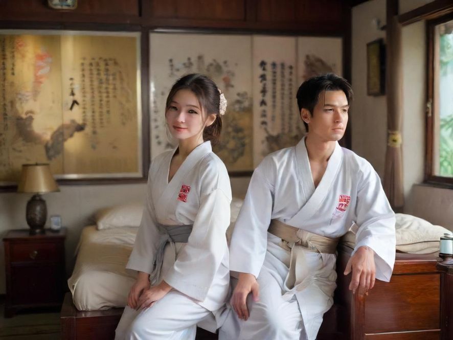 年轻男女在咖啡厅轻松交流