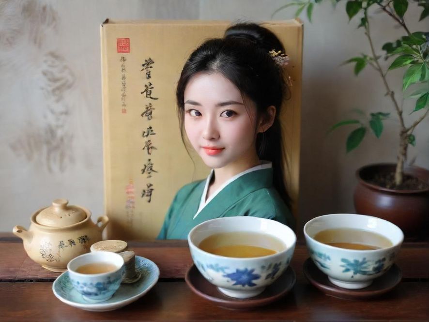 一位气质优雅的女子近景特写,正在沉浸式体验茶道,表情宁静,唯美写实风格,展现出茶艺带来的心灵平静。