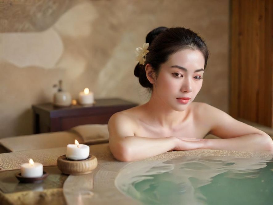 一位顾客正在享受温州SPA的放松体验,柔和的灯光下,身心得到极致舒缓